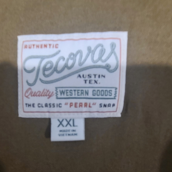 Tecovas Men's Olive Pearl Button Shirt - Picture 2 of 5